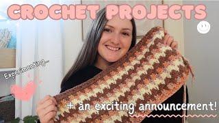 Experimenting with yarn + an exciting update!! | new crochet projects, baby blankets, shop owner