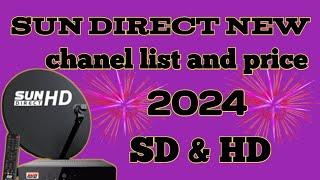 sun direct new chanel list & price 2024 SD &HD# sun direct chanel list#