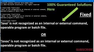 [Solved] Java is not recognized as an internal or external command, operable program or batch file.