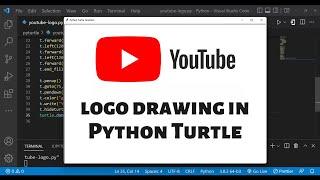 YouTube logo drawing using Python Turtle | Python Turtle Coding Video | Learnonpy | Google