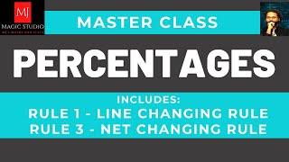 PERCENTAGE - Shortcuts & Tricks - Rule 1 & Rule 3 - MASTER CLASS by Mohit Jain | Competitive Exams