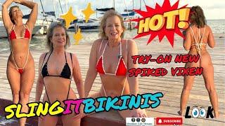 NEW Sling It Bikinis Spiked Vixen Beach Tryon Cancun Mexico Sling Bikini with code #slingitbikinis