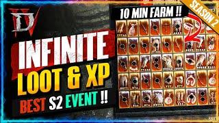 One Spot =  INFINITE XP & LEGENDARIES (& Uniques ?) | Blood Harvest Event Farm S2 | Diablo 4