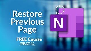 How to RESTORE Previous Pages in OneNote