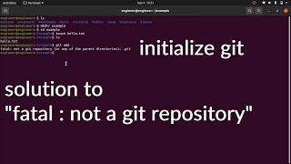 How to initialize git in non-git folder | solution to "fatal : not a git repository"