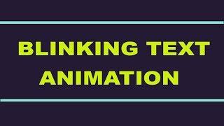 CSS Blinking Text Animation || HTML and CSS