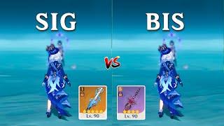 Furina!!  BIS vs SIG !! Best Weapon for Furina!! [ Genshin Impact ]