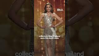 Miss Thailand wore a dress made out of soda tabs at the Miss Universe pageant. #missuniverse