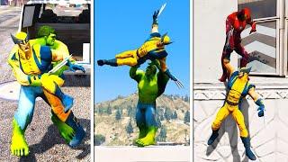 GTA V IRONMAN SAVE WOLVERINE FROM HULK, WOLVERINE SAVE IRONMAN FROM HAWKEYE #gta5