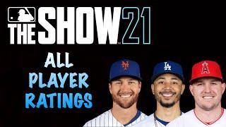 MLB The Show 21 Player Ratings | All 30 Teams' 40 Man Roster