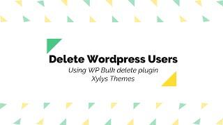 How to Delete WordPress Users in one click using WP Bulk delete Plugin.