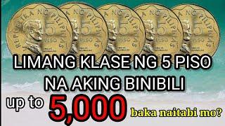 Top 5 na bsp 5 piso coin na aking binibili . alamin mo  baka meron ka ng mga baryang ito .