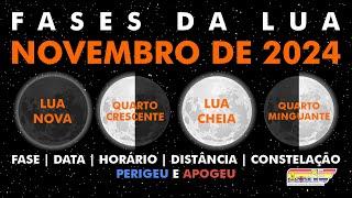 Fases da Lua em novembro de 2024