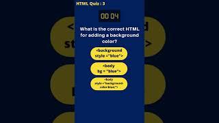 HTML Background Quiz | HTML Quiz 3