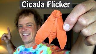 Origami Cicada Flies & MAKES NOISE!