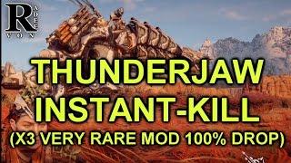 Horizon Zero Dawn - Thunderjaw Instant kill guide (Very Rare Modification Farm)