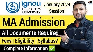 Ignou MA Admission 2024 |  IGNOU January 2024 Admission | Ignou MA Admission Process | Ignou MA 2024