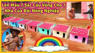 Quanglinhvlogs || Khi Lên Màu Thực Tế 7 Màu Cho 7 Nhà Của Team Nông Nghiệp Sẽ Như Thế Nào ?