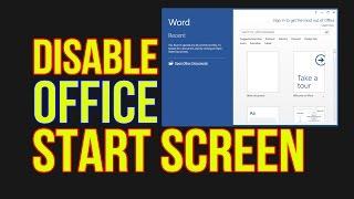 How to DISABLE OFFICE START SCREEN (Word, Excel, Power Point) - Office 2013/2016/2019