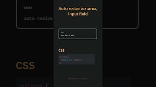 Auto Resize textarea and input fields CSS