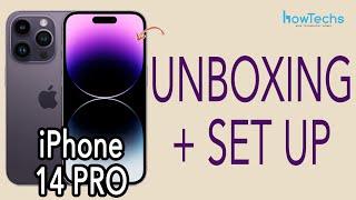 iPhone 14 Pro - Physical SIM #DeepPURPLE Unboxing, power up & intro | Howtechs #iphone14pro