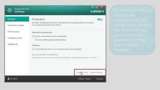 How to restore Kaspersky Anti-Virus 2014 to its initial state