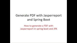 18 - Generate PDF with Jasperreport and Spring Boot SOLVED