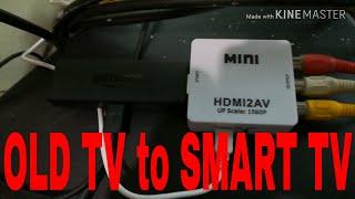 Old Tv Convert to Android Tv || Amazon Fire Tv Stick Connected to Old Crt Tv HDMI2AV