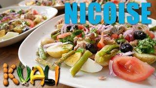 Nicoise salad (nicoise: olive species) - Tuna salad with tuna, olives, tomato, potato og eggs