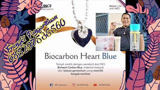 Kalung Kesehatan MCI Biocarbon Heart Blue Frengki Pangaribuan.