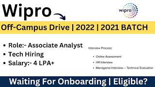 Wipro Off-Campus Drive 2022 | 2021 BATCH | Technical Hiring | BE | BTECH | MCA | Onboarding?