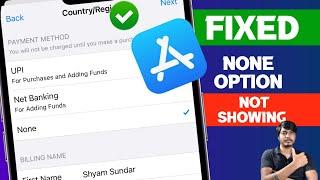  App store none option not showing | iPhone App store country change none option not showing |