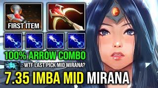 WTF Right Click Unlimited Crit Strike Solo Mid Mirana 100% Arrow Atos Root Combo Dota 2