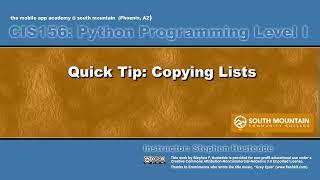 Python 06C - Quick Tip: Copying a List (revised)