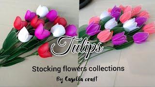 TULIPS INSPIRATION FROM NYLON STOCKING || INSPIRADI TULIP DARI STOCKING || BY CASELLA CRAFT