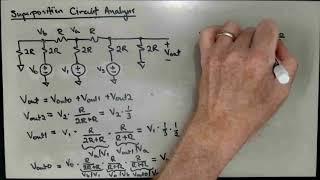 Analysis of an R-2R Ladder Network by Superposition