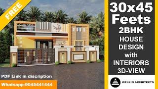 30*45 House Plan Low Cost | 150 Gaj House Design | Interiors & 3D | Welkin Architects