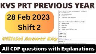 KVS PRT Previous year 28 Feb 2023 shift 2 CDP Question || KVS CDP Previous year || KV Previous year