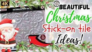 Go wow with these Dollar Tree Christmas Crafts using stick on tiles!