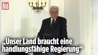 Bundespräsident Frank-Walter Steinmeier zum Aus der Ampel-Koalition