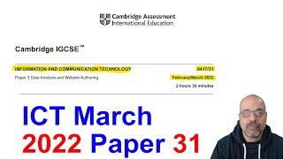 2022 March Paper 31, Cambridge 0417 ICT [IGCSE]