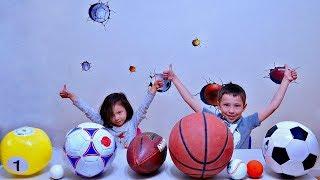 Learn Sport Ball Names with Big Stickers for Children and Toddlers