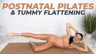 Postpartum Pilates & Tummy Flattening Exercises | 25 minute Postnatal Pilates Workout