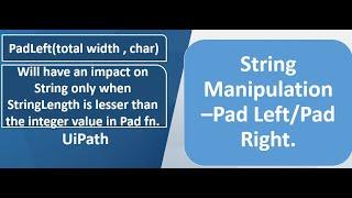 UiPath - String Manipulation Function - PadLeft/PadRight
