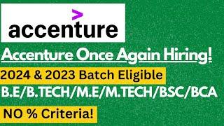 Accenture Once Again Hiring 2024 & 2023 Pass-out Students | Salary : 4.5 LPA 