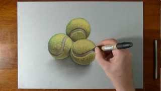 Drawing Tennis balls, so realistic that... you can grab them 