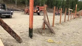 Making line feeder for cattle out of Alaska spruce and 1" pipe.  Steel is stupid expensive!