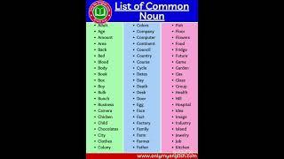 List of common noun.....#shorts #short video @timetolearn1202