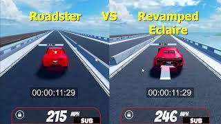 Revamped Eclaire VS Roadster Roblox Jailbreak Speed Test