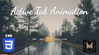 Active Tab Animation using HTML & CSS  Navbar Hover Effect